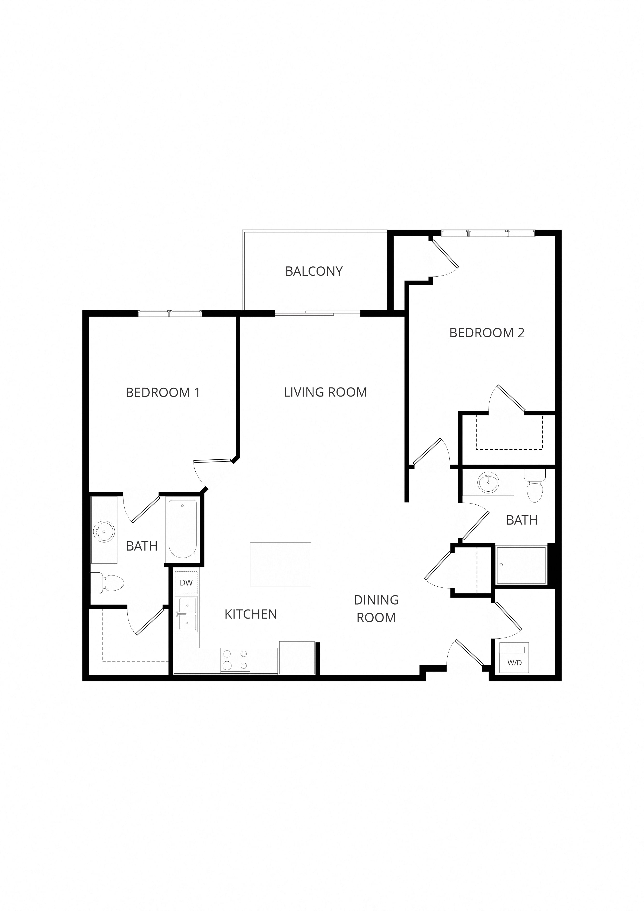 2x2 D floor plan